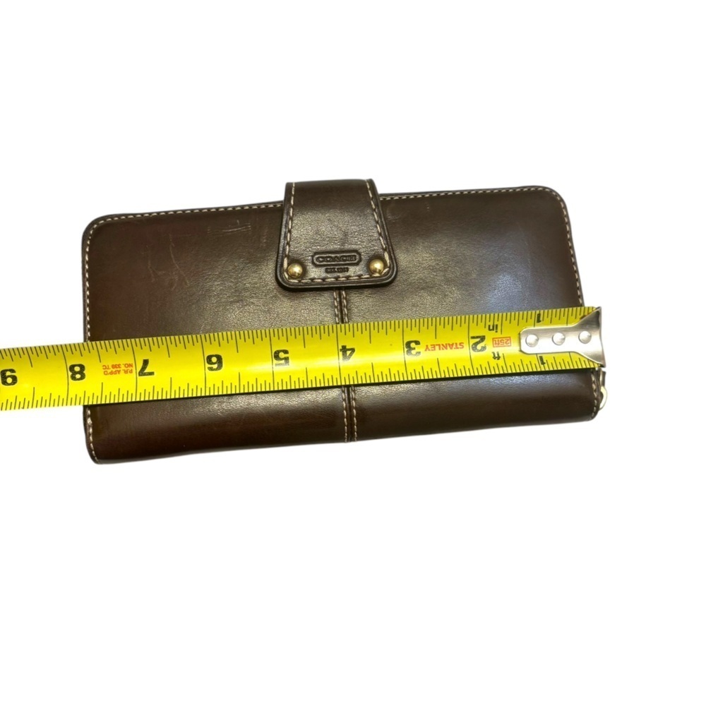 COACH Limited ED LILY LEGACY Brown LEATHER TURNLOCK ZIP CLUTCH PURSE WALLET - Picture 3 of 8